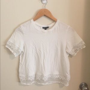 White TOPSHOP top with lace detail